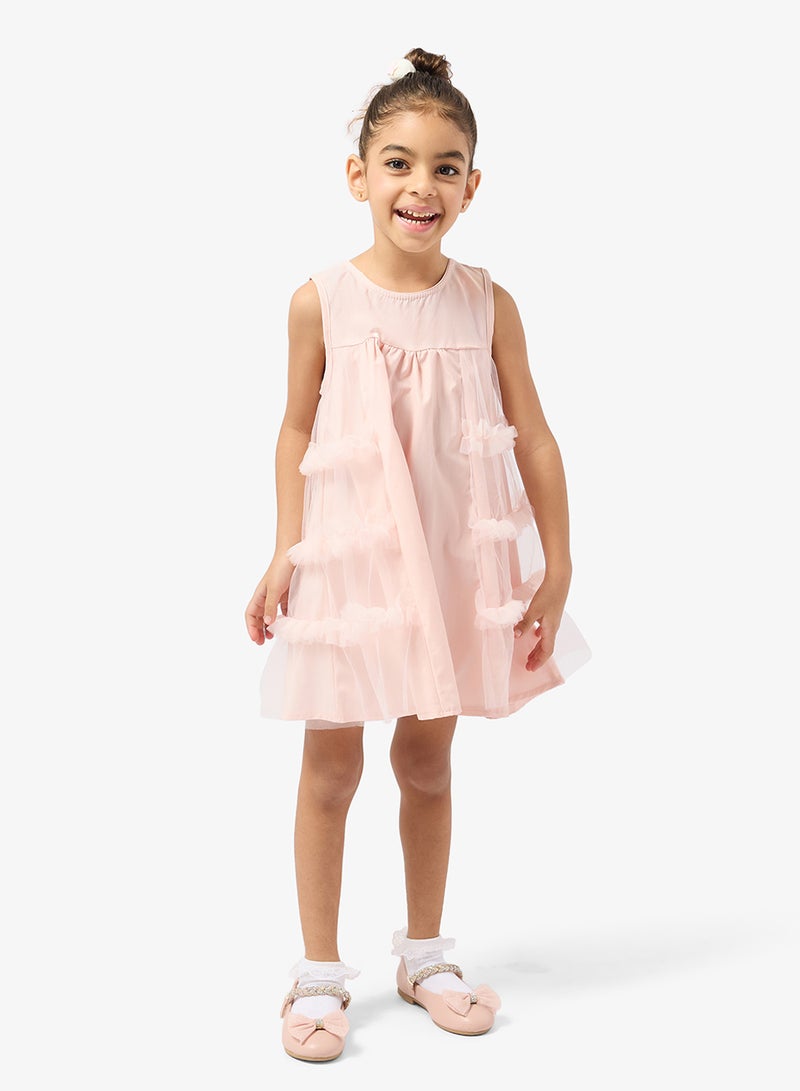 Pinata Pink Tulle Flower Occasion  Dress - Image 4